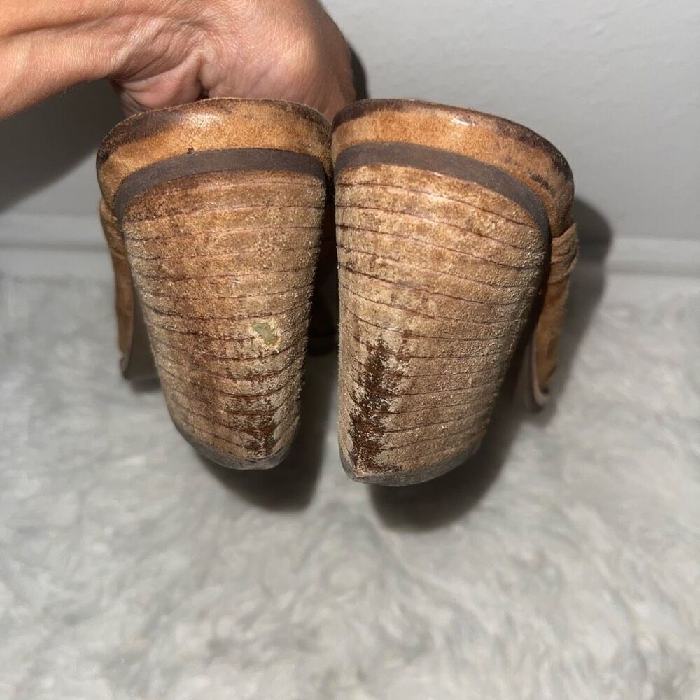 Jeffrey Campbell Cognac Brown Favela Weave Mules - Picture 6 of 8